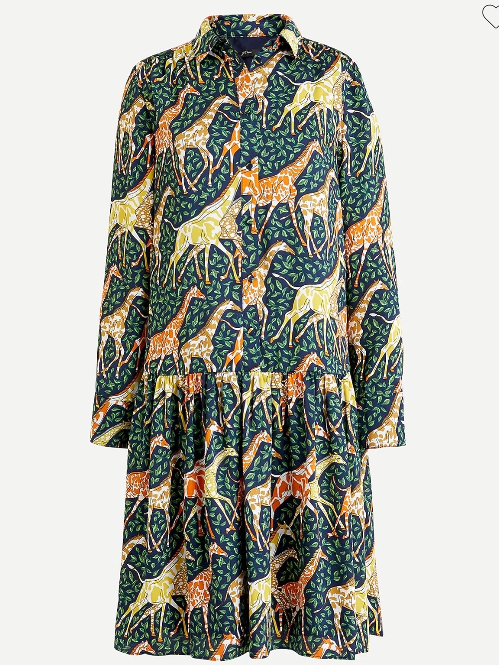 J. Crew Shirt-dress in giraffes size medium